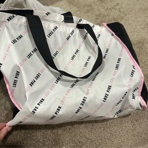 PINK Victoria's Secret Love Pink Tote in Black and White